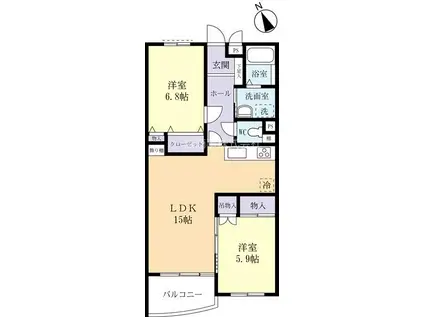 パークフィール上柏田(2LDK/3階)の間取り写真