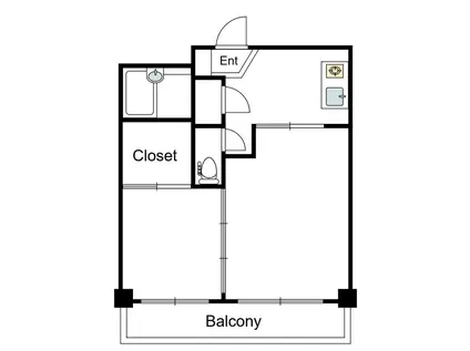 サンライズ(2K/2階)の間取り写真