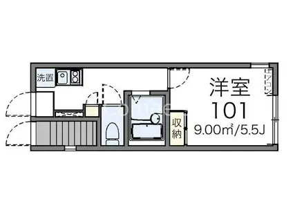 リーブス武蔵小山(1K/1階)の間取り写真