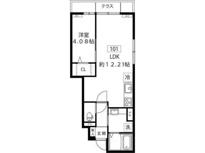プライムハウス(1LDK/1階)の間取り写真