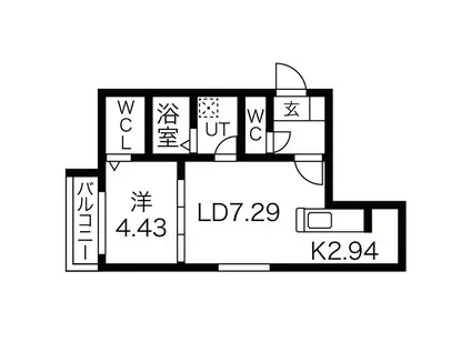フォンテーヌ伏見(1LDK/2階)の間取り写真