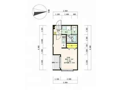 ARCHE(ワンルーム/1階)の間取り写真