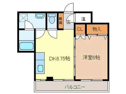 コーポパールハーバー(1LDK/3階)の間取り写真