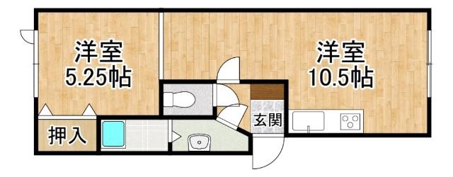 エミール壱番館(1LDK/1階)の間取り写真