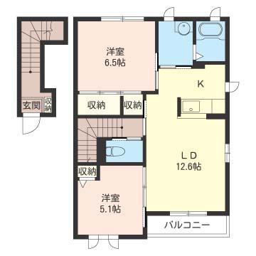 メゾンボヌールM(2LDK/2階)の間取り写真