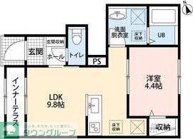 リーブルファイン北坂戸駅前(1LDK/1階)の間取り写真