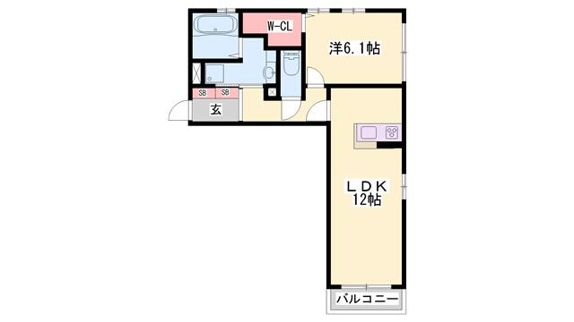 サニーホームズ(1LDK/3階)の間取り写真