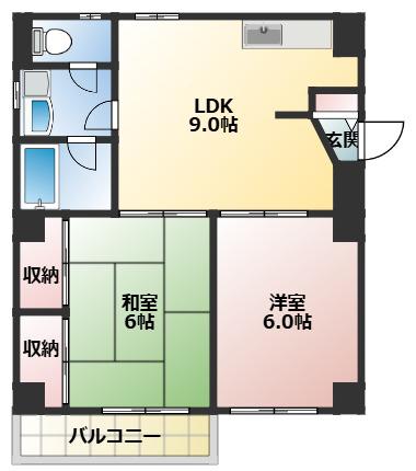 サンモリス(2LDK/3階)の間取り写真