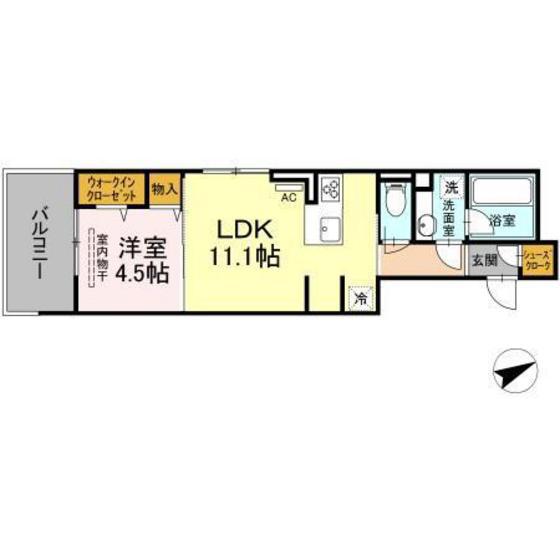 ミルフォード白島(1LDK/3階)の間取り写真