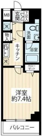 アイルカナーレ向島(1K/4階)の間取り写真
