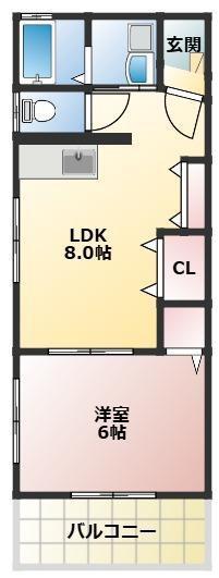 レポーマンションII(1LDK/2階)の間取り写真