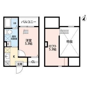 フォルゴーレII(1K/2階)の間取り写真