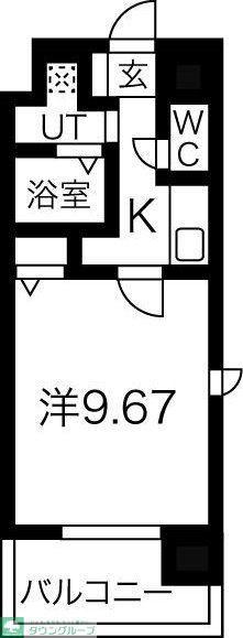 NONAMI RISE(1K/6階)の間取り写真