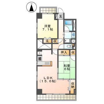 VIRTUOUS LIFE(2LDK/10階)の間取り写真