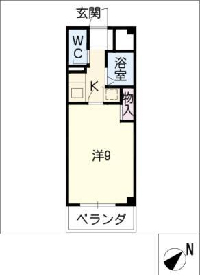 サン・ラモン本山(1K/2階)の間取り写真