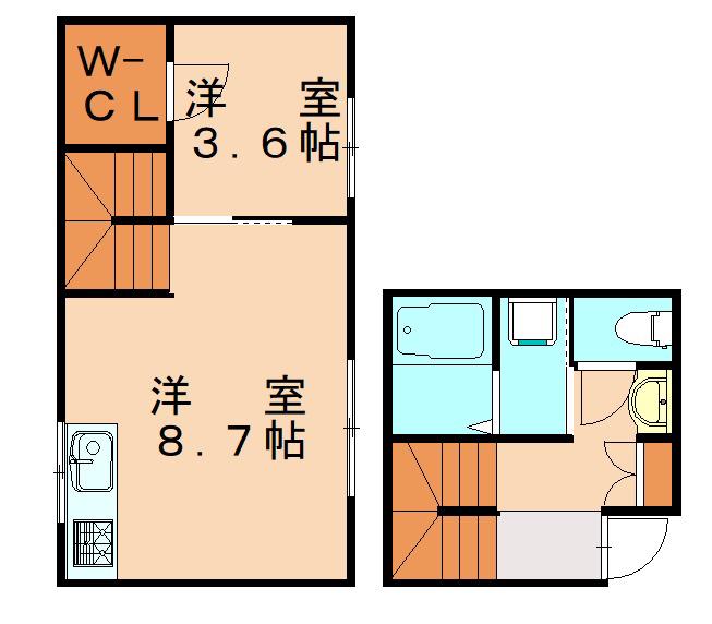 UNITY G-V(1LDK/1階)の間取り写真