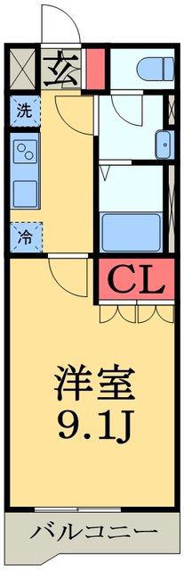 ウィングコート(1K/2階)の間取り写真