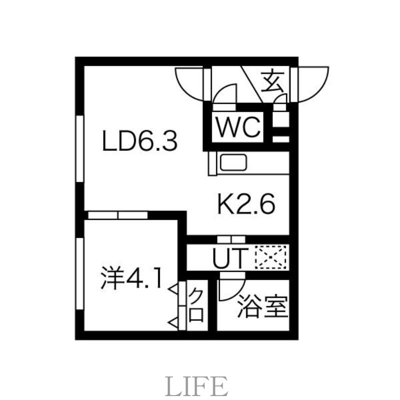 SASA南郷 南郷通9丁目南MS(1LDK/3階)の間取り写真