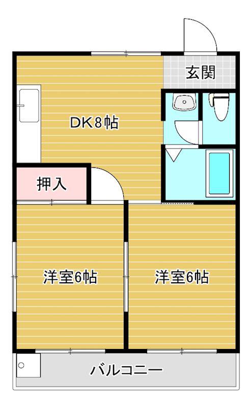 愛和ビル(2DK/2階)の間取り写真