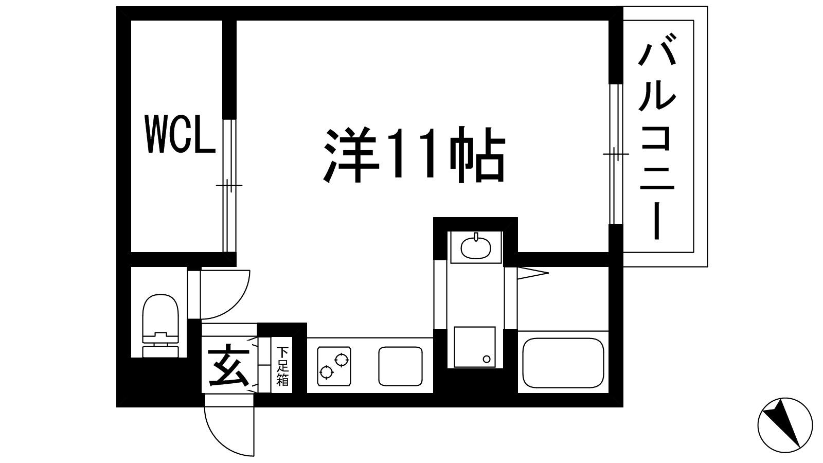 グロワール池田(ワンルーム/2階)の間取り写真