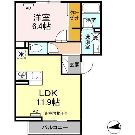 コロ企画コート(1LDK/3階)の間取り写真