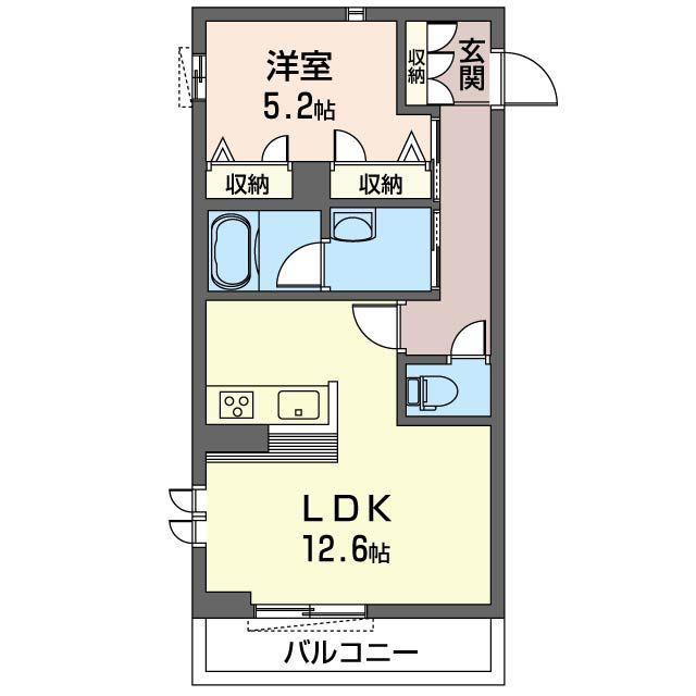 エミネンスゲン(1LDK/1階)の間取り写真