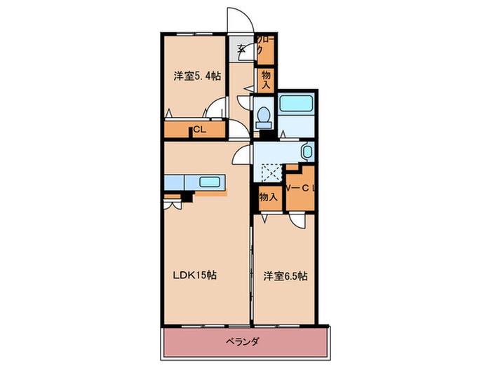 コートドシクリステ(2LDK/4階)の間取り写真