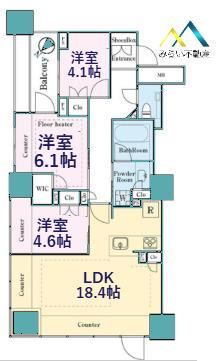 シェフルール横濱鶴見(3LDK/9階)の間取り写真