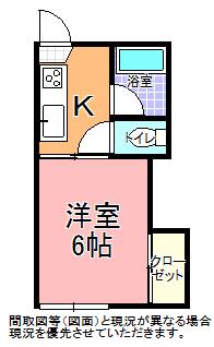 ハイツ堀町(1K/1階)の間取り写真