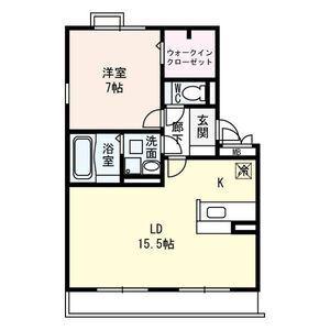 レークタウン A棟 A(1LDK/1階)の間取り写真