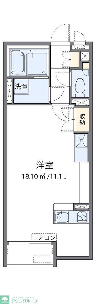 ミランダけやき台(ワンルーム/2階)の間取り写真