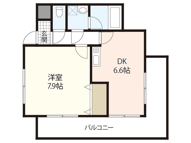 アンブシュール京橋(1DK/8階)の間取り写真