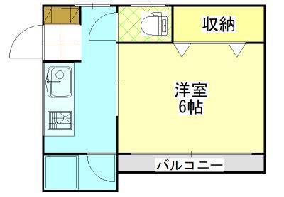 ESTATE大町(1K/2階)の間取り写真
