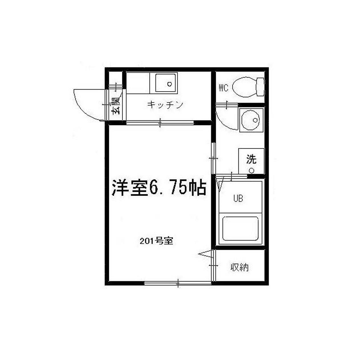 K・S・H(1K/2階)の間取り写真