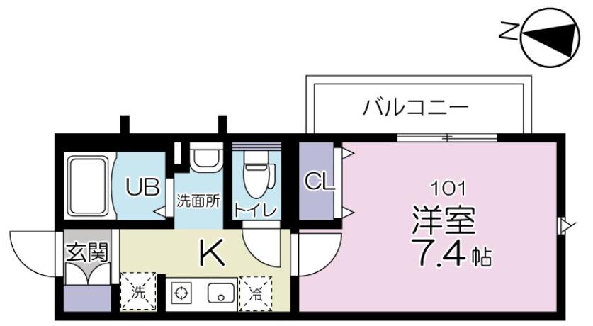 RESCO ESPOIR(1K/1階)の間取り写真