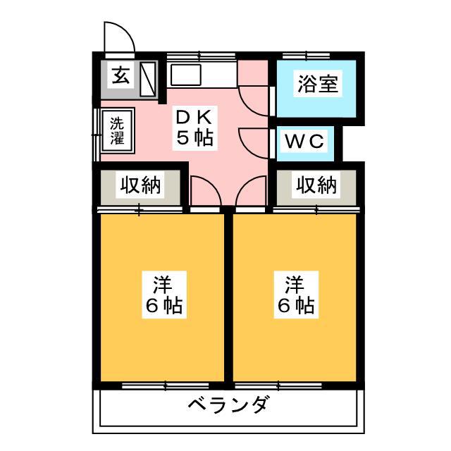 中野コーポラス(2LDK/1階)の間取り写真