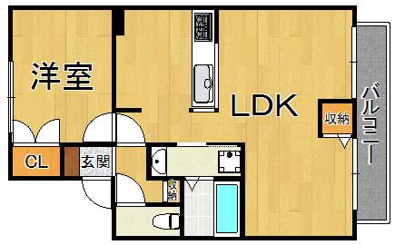 すみれハイツⅠ(1LDK/2階)の間取り写真
