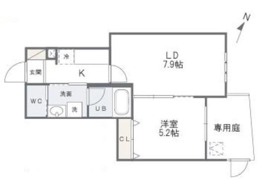 EG-11(1LDK/1階)の間取り写真