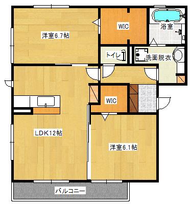 プロキオン(2LDK/2階)の間取り写真