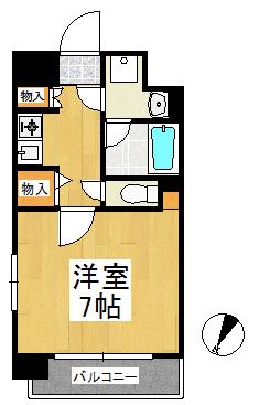 ティファニーヒルズ(1K/2階)の間取り写真