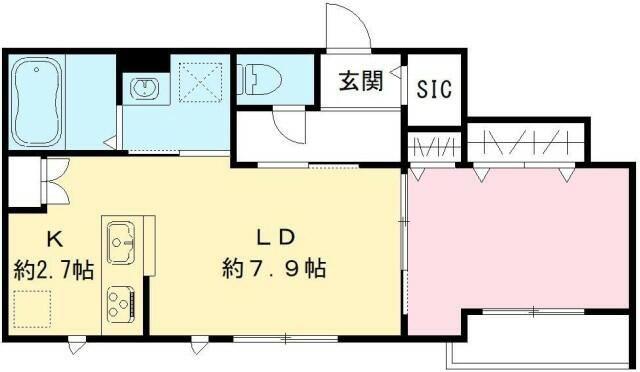 SERENO S. セレーノエス(1LDK/1階)の間取り写真