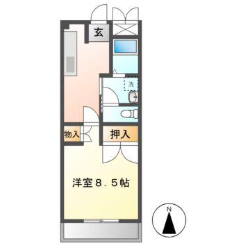 アーバンハイツ(1K/2階)の間取り写真