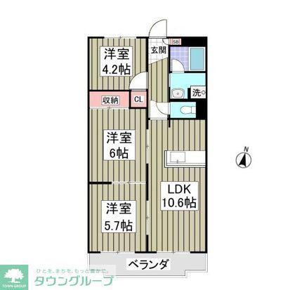 メゾンセレステ指扇(3LDK/1階)の間取り写真