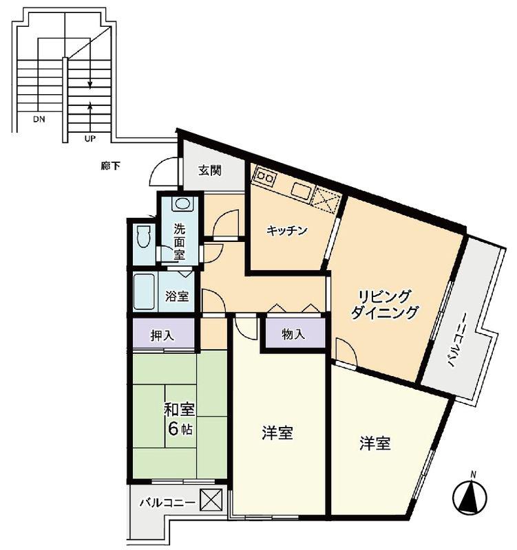 メープルリーフガーデン(3LDK/3階)の間取り写真