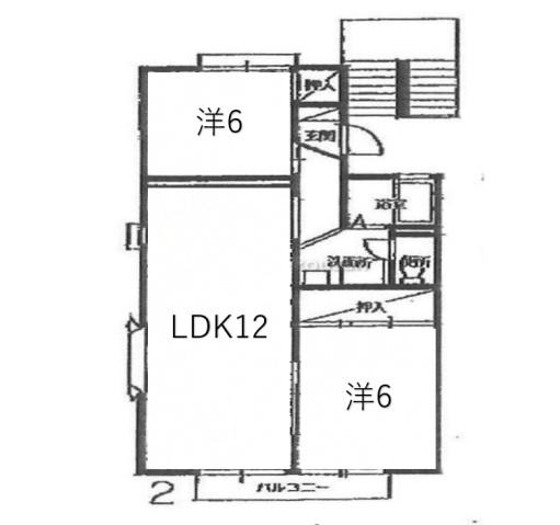 セジュール庚午(2LDK/2階)の間取り写真