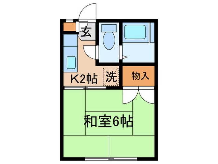 シティハイム(1K/1階)の間取り写真