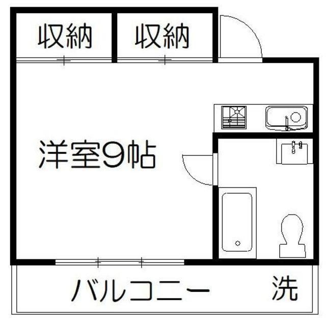シャイン元住吉(ワンルーム/2階)の間取り写真