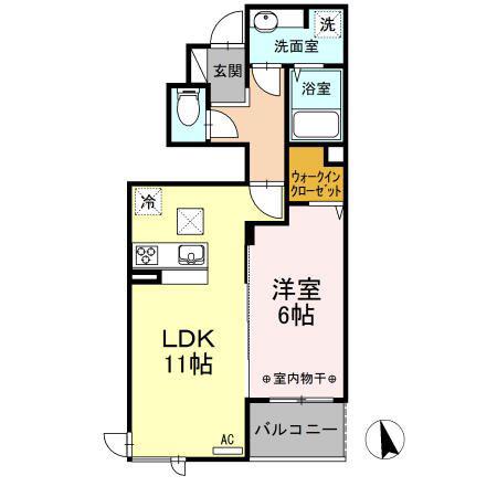 コンフォート・W(1LDK/1階)の間取り写真
