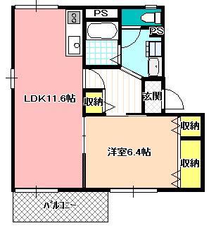 フレグランス伊澤A・B(1LDK/2階)の間取り写真
