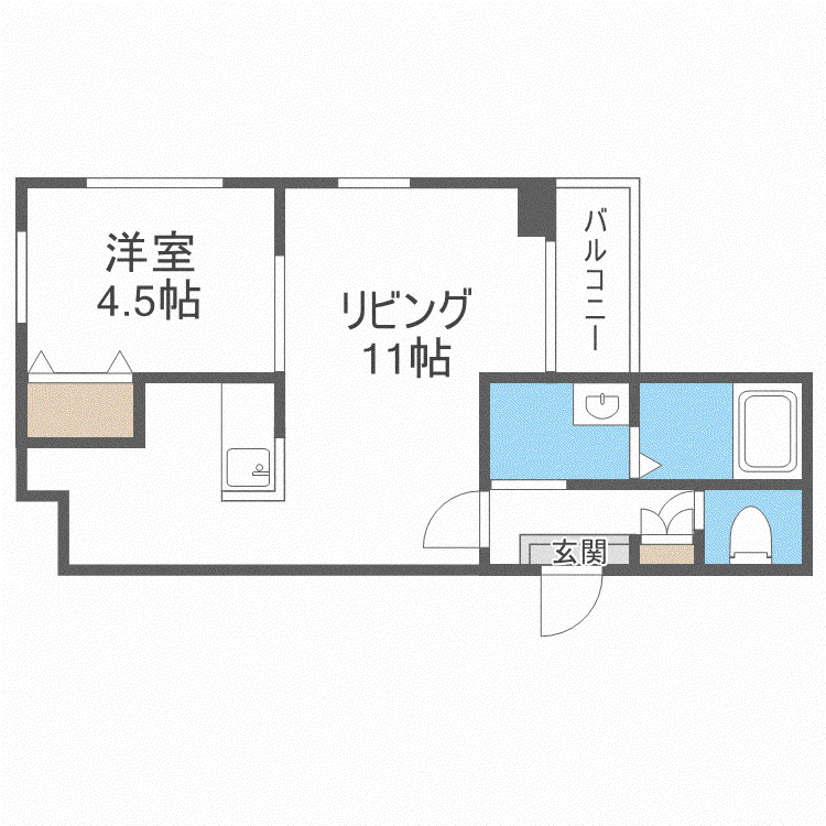 アトリア札幌ステーション(1LDK/3階)の間取り写真